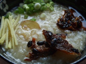 Congee with toppings